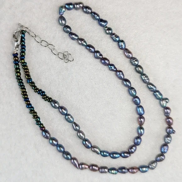 REAL 4-5mm Teeny Peacock Pearl Necklace - Picture 6 of 9